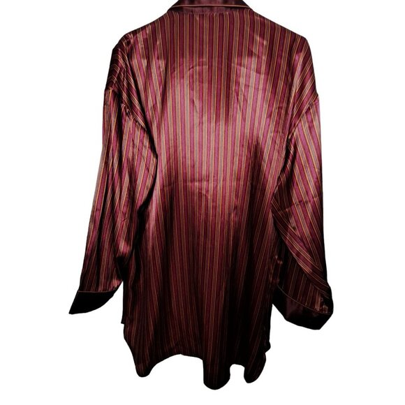 NEW OLD STOCK Vintage Gold Label Victoria's Secret Burgundy Striped Sleep Shirt - Picture 2 of 7